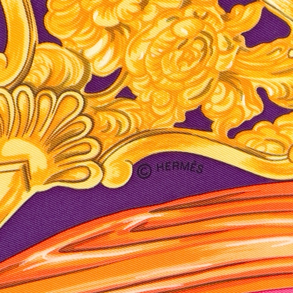 NWT Hermes Scarf "Etriers" in Pink & Purple - Picture 5 of 10